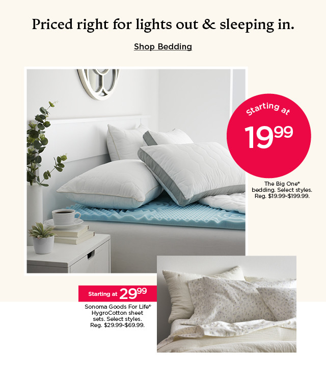 priced right for lights out and sleeping in. shop bedding.