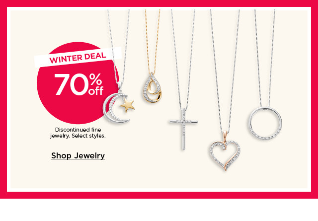 winter deal 70% off fine jewelry. select styles. shop jewelry.