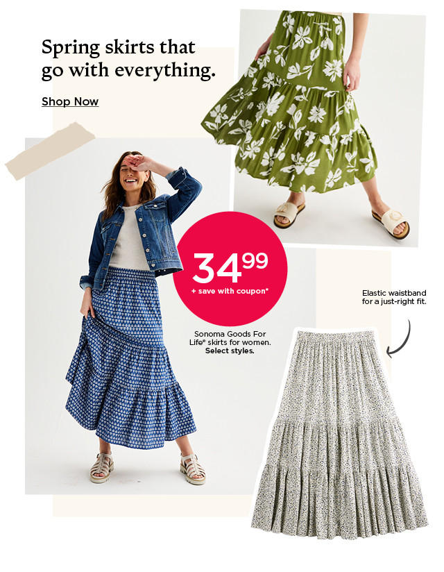 $34.99 plus save with coupon sonoma goods for life skirts for women. select styles. shop now.
