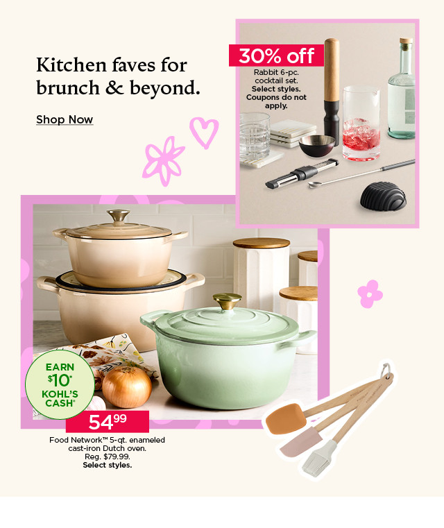 Kitchen faves for brunch and beyond. 30% off rabbit 6 piece cocktail set. Select styles. Coupons do not apply. $54.99 food network 5 quart enameled cast-iron dutch oven. Select styles.