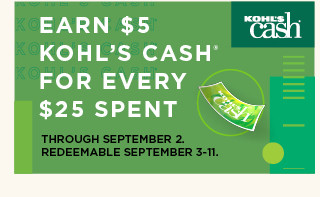 earn $5 kohls cash for every $25 spent. not valid on sephora at kohl's. shop now.