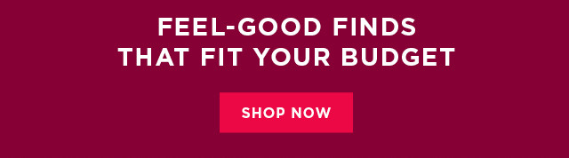 feel-good finds that fits your budget. shop now. 