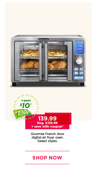 139.99 plus save with coupon Gourmia Frnech door digital air fryer oven. Select styles. Shop now.