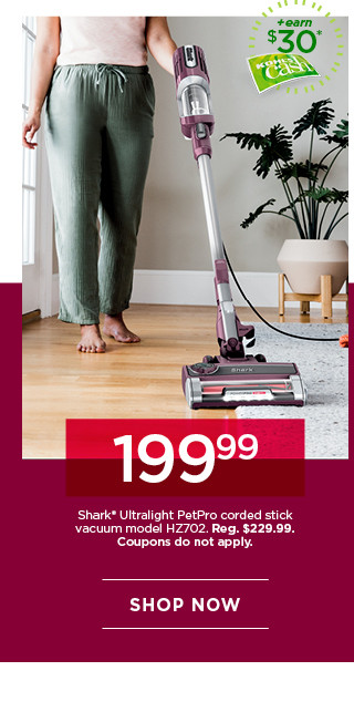 199.99 Shark Ultralight PetPro corded stick vacuum model HZ702. Coupons do not apply. Shop now.