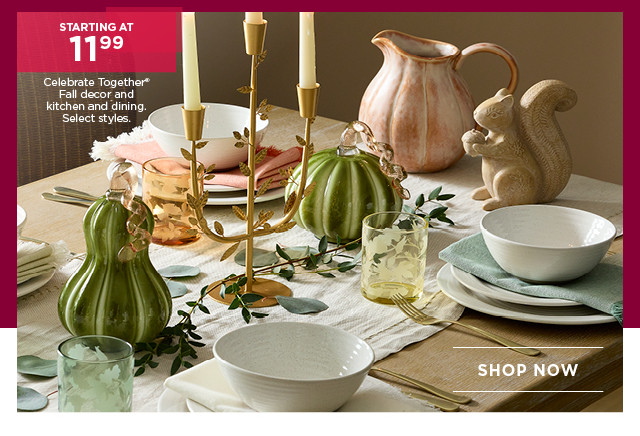 Starting at 7.99 Celebrate Together Fall decor and kitchen and dining. Select styles. Shop now.