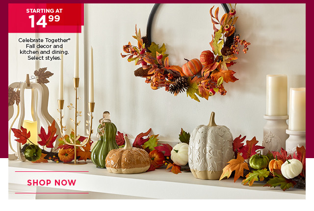 Starting at 14.99 Celebrate Together Fall decor and kitchen and dining. Select styles. Shop now.