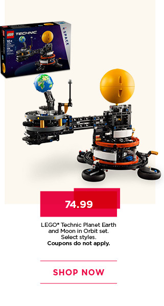 74.99 Lego Technic Planet Earth and Moon in Orbit set. Select styles. Coupons do not apply. Shop now.