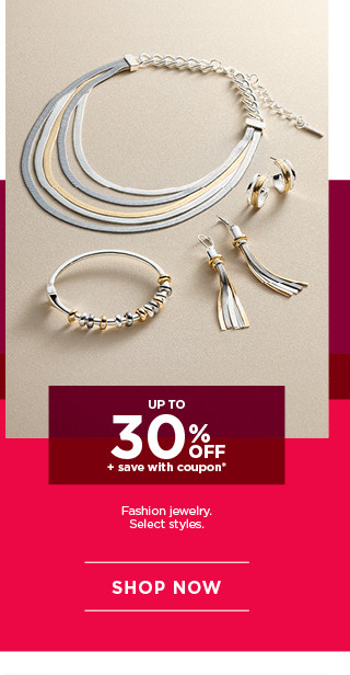 up to 30% off plus save with coupon on fashion jewelry. select styles. shop now.