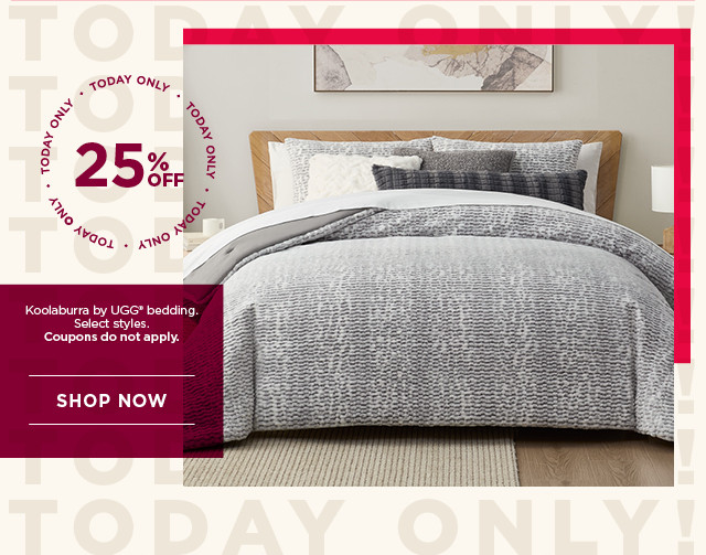 Today only. 25% off Koolaburra by UGG bedding. Select styles. Coupons do not apply. Shop now.