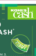 earn 10 kohls cash for every 50 spent.