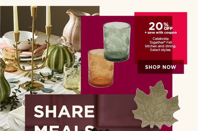 20% off plus save with coupon Celebrate Together Fall kitchen and dining. Select styles. Shop now.