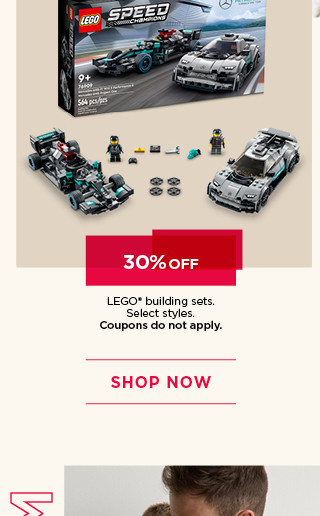 30% off Lego building sets. Select styles. Coupons do not apply. Shop now.