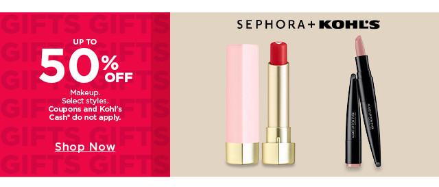 up to 50% off makeup. shop now.