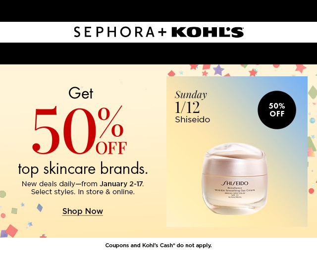 get 50% off shiseido