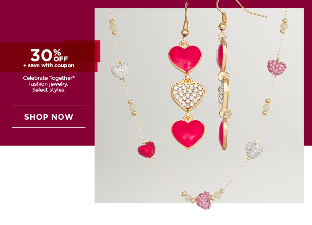 30% off plus save with coupon celebrate together fashion jewelry. select styles. shop now.