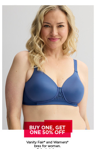 buy one, get one 50% off vanity fair and warners bras for women. select styles. shop now. 