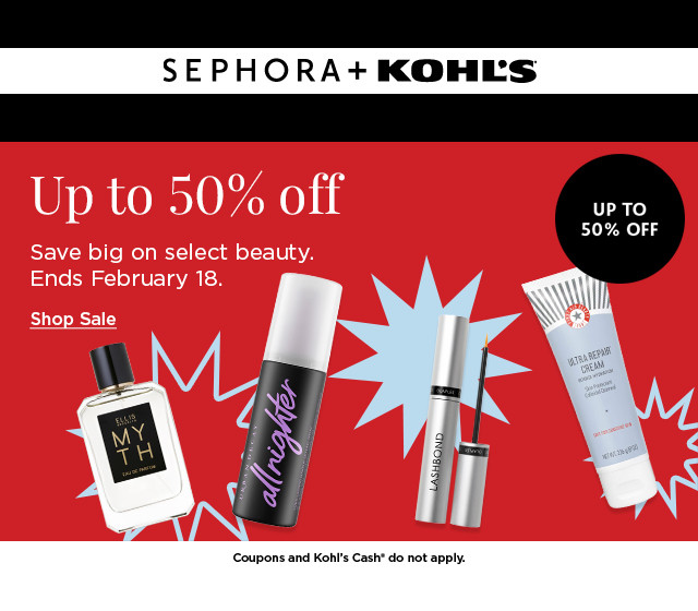 up to 50% off select beauty