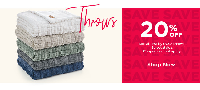 20% off koolaburra by ugg throws