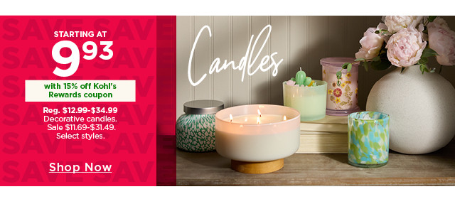 11.04 with 15% off kohl's rewards coupon decorative candles