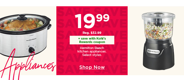 19.99 hamilton beach kitchen appliances