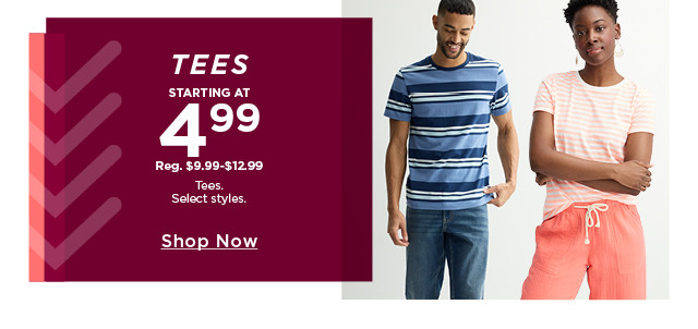 starting at $4.99 tees. 