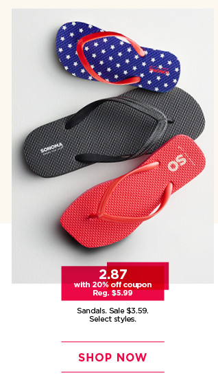 $2.87 with 20% off coupon sandals