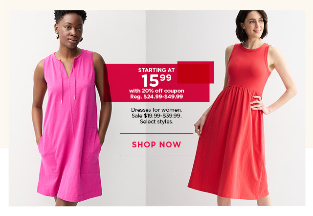 starting at $15.99 dresses for women with a 20% off coupon. 