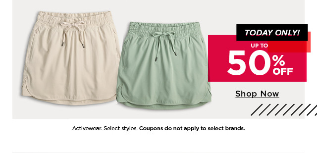 up to 50% off activewear. 