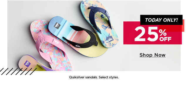 25% off quiksilver sandals