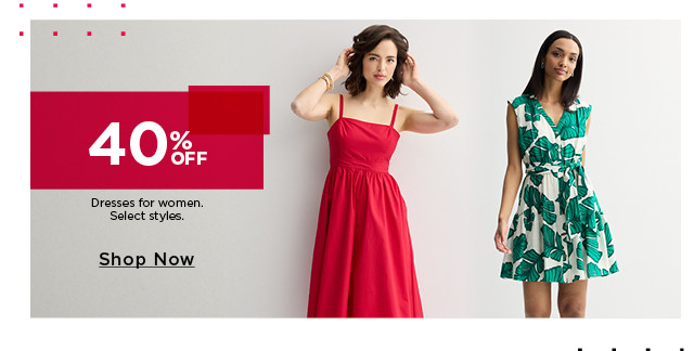 40% off dresses for women. 