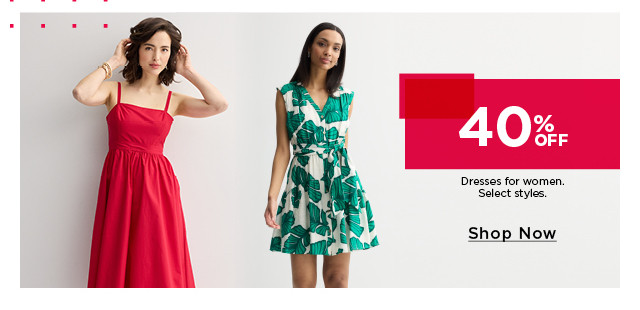 40% off dresses for women. 