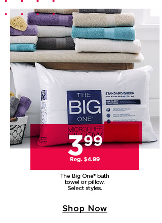 $3.99 the big one bath towel or pillow