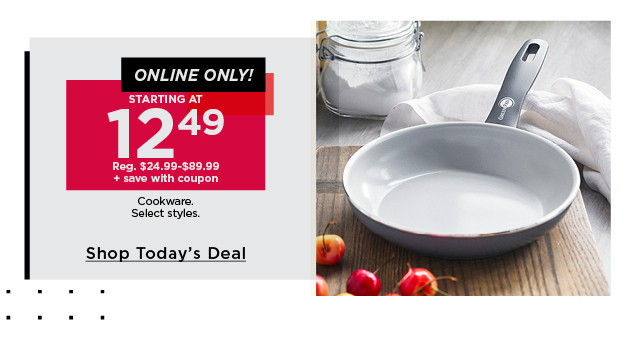 starting at $12.49 cookware