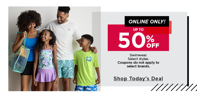 up to 50% off swimwear. 