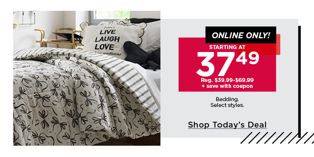 starting at $37.49 bedding