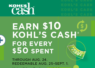 earn $10 kohls cash for every $50 spent