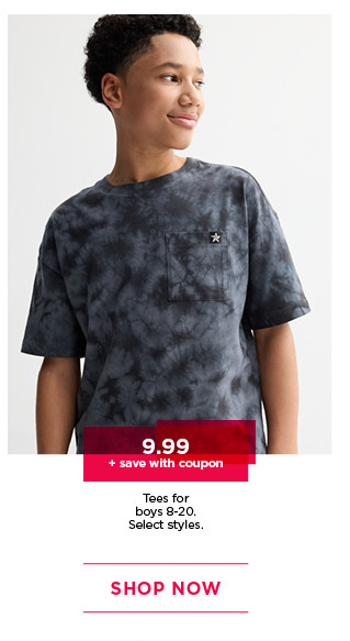 $9.99 tees for boys 8 to 20