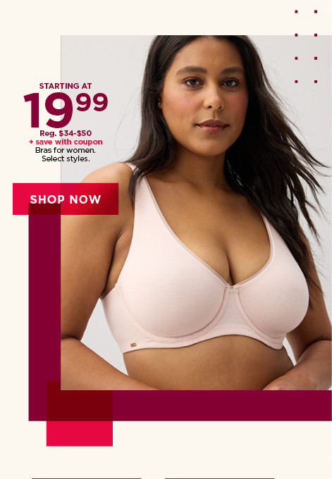 starting at $19.99 bras for women. plus save with coupon. 