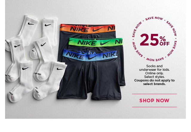 25% off socks and underwear for kids