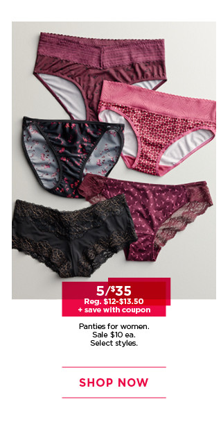 5/$35 panties for women. plus save with coupon. 
