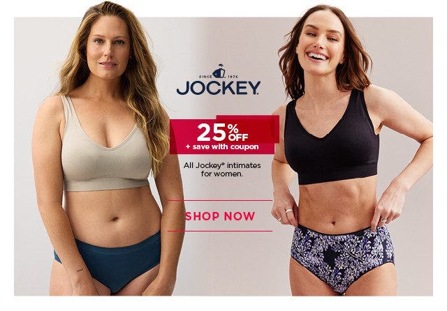 25% off jockey intimates for women. 