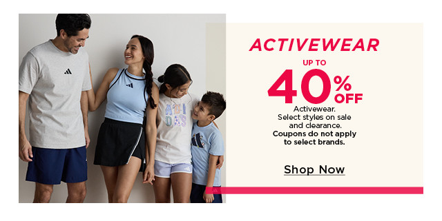 up to 40% off activewear. 
