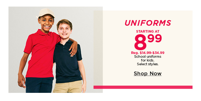 school uniforms starting at $8.99