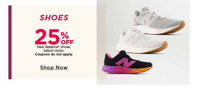 25% off new balance shoes