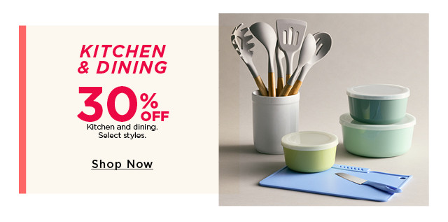 30% off kitchen and dining