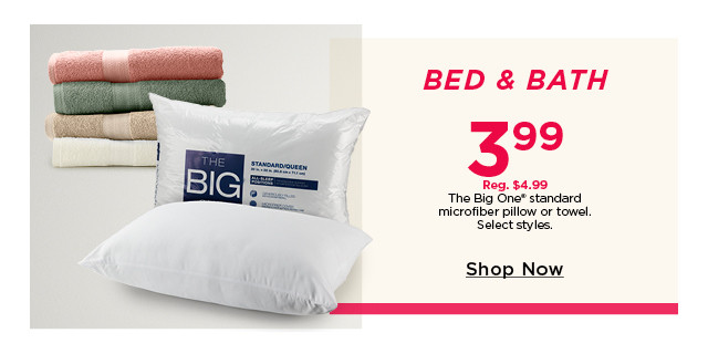 $3.99 the big one standard microfiber pillow or towel