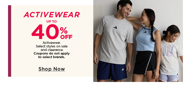 up to 40% off activewear. 