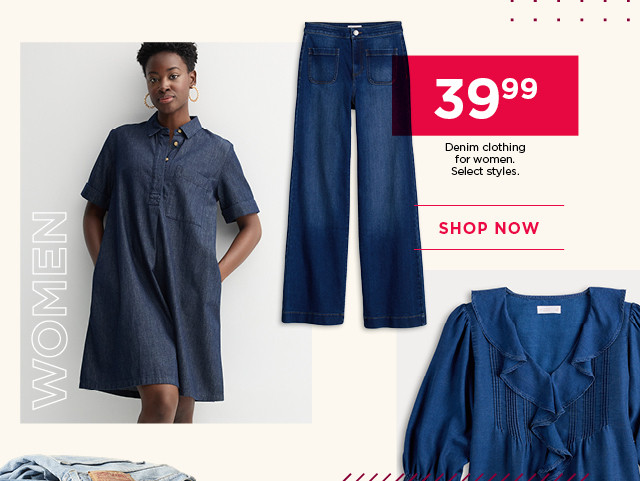 $39.99 denim clothing for women. 