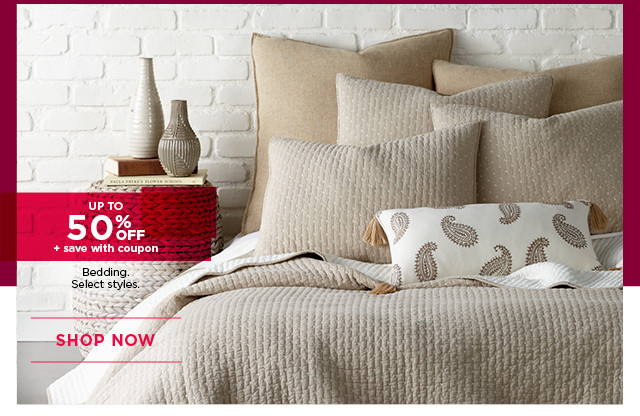 up to 50% off bedding