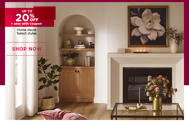 up to 20% off home decor